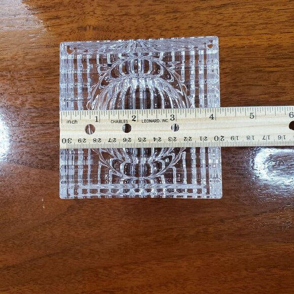 Vintage "Vide Poche" French Cut Crystal Trinket Dish Candle Holder Tea Light 4" - Picture 9 of 14